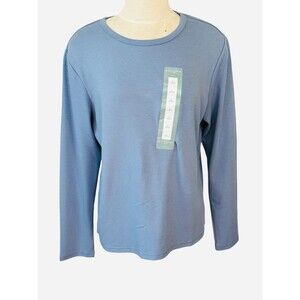 Sonoma Life Style Wm X-L Country Blue Cotton Blend Long Sleeve Polo New With Tag